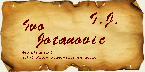 Ivo Jotanović vizit kartica